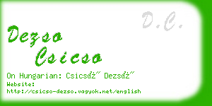 dezso csicso business card